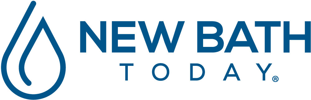A blue logo of New Bath Today