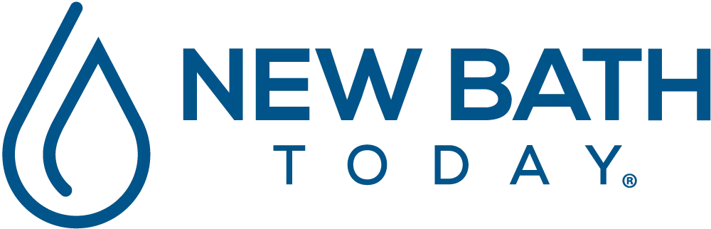 A blue logo of New Bath Today