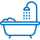 Blue bathtub graphic