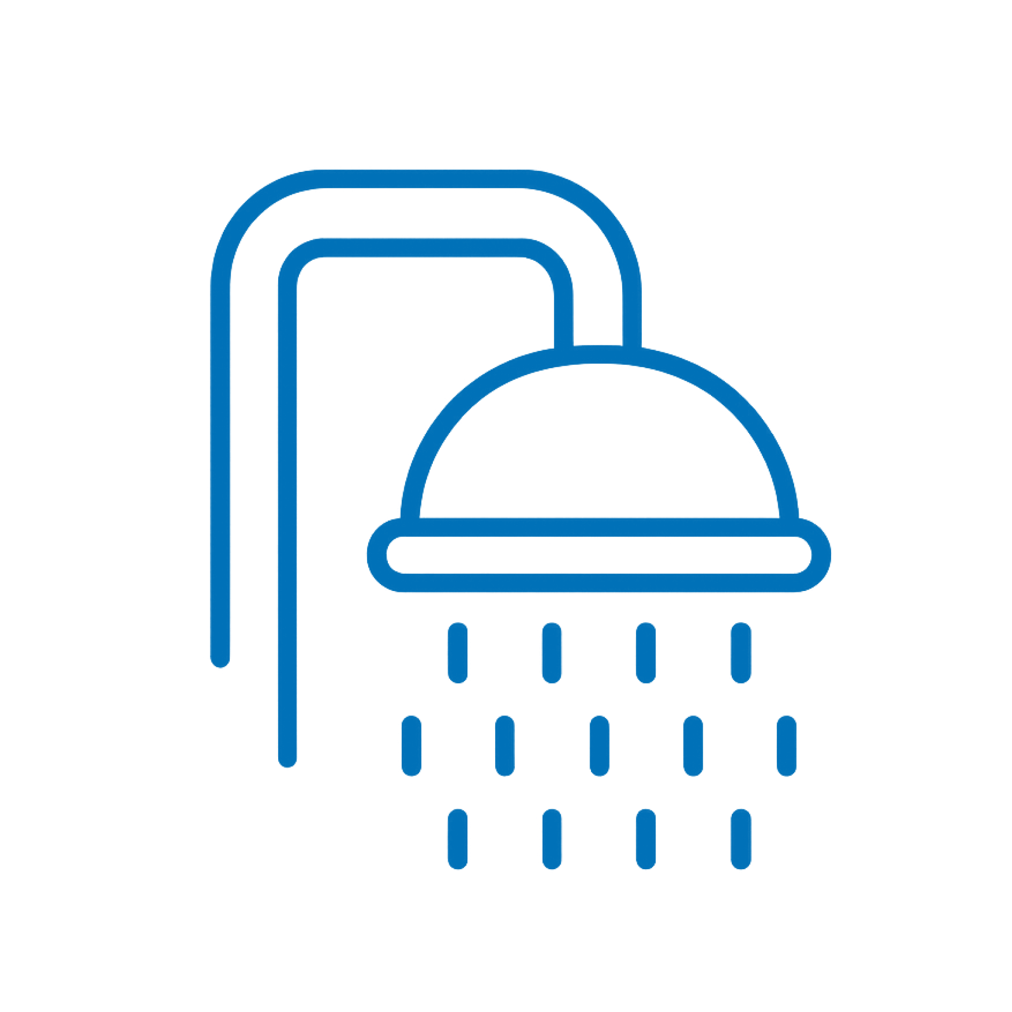 Shower head with water spray icon