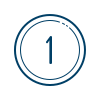 A blue circle with the number 1 in the middle