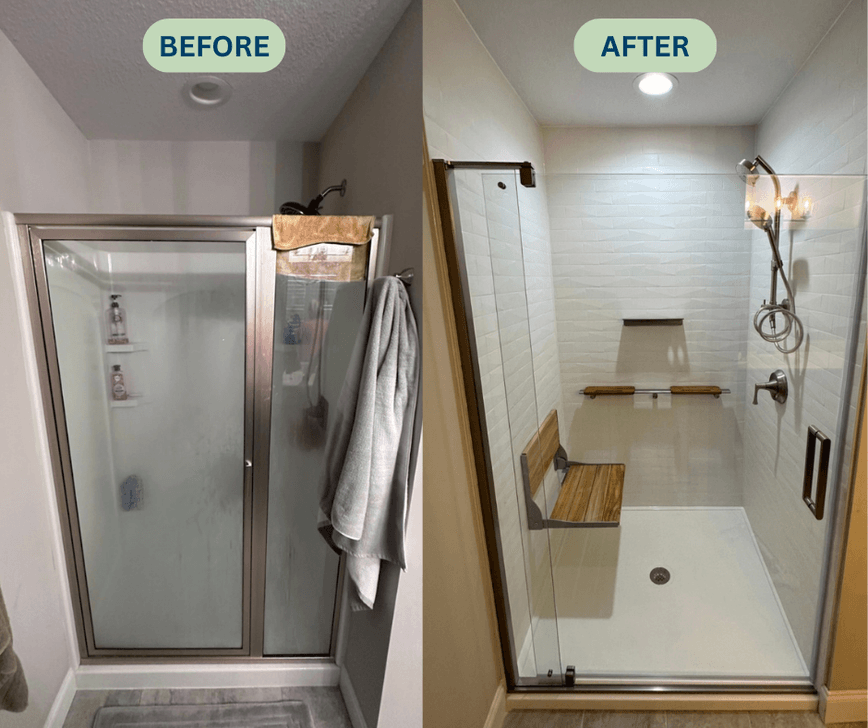 Before and after bathroom remodel comparison