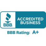 Better Business Bureau A+ rated accredited business badge